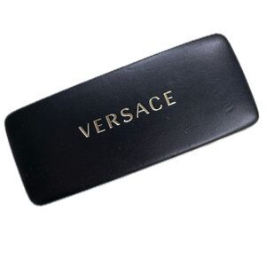 Versace Sunglasses Eyeglasses Black Leather Clamshell Velvet Lining Hard Case